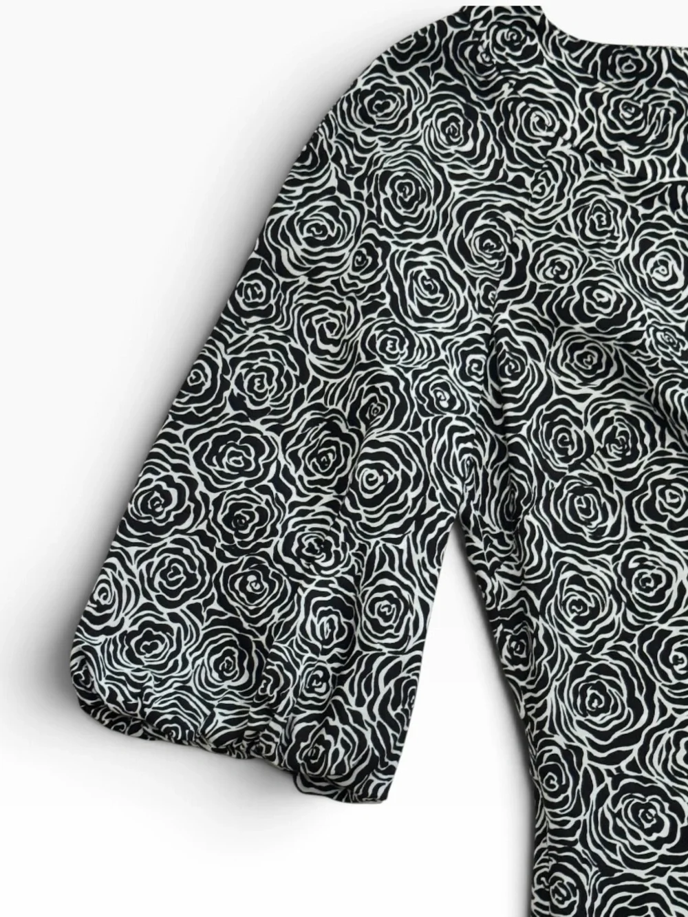 Lilly Pulitzer Puff-sleeve Blouse Black & White Floral Small